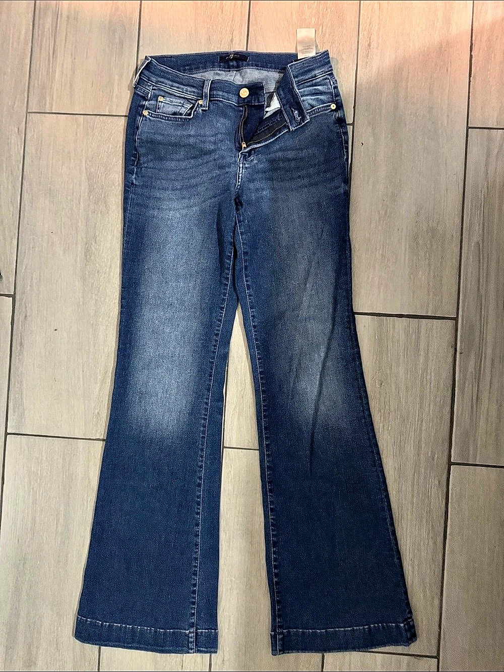 7 For All Mankind Dojo Flare Jeans Blue
